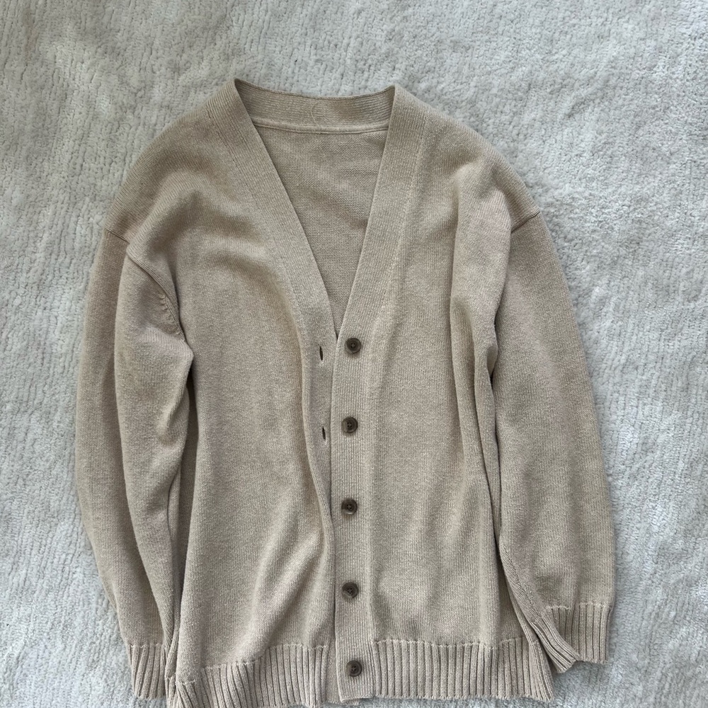 Aritzia Beige Cardigan Sweater